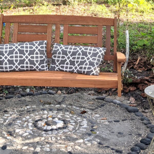 art garden in pasco county florida Swing bench moon garden pebble/stone mosaic