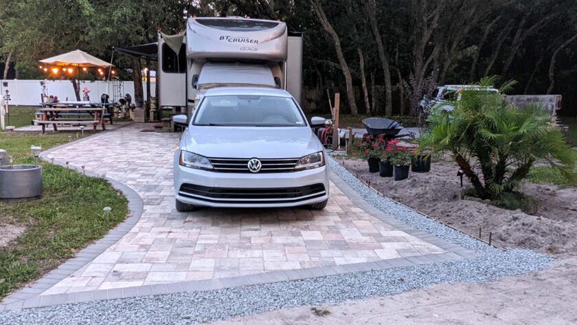 rv pad makeover with landscapting
