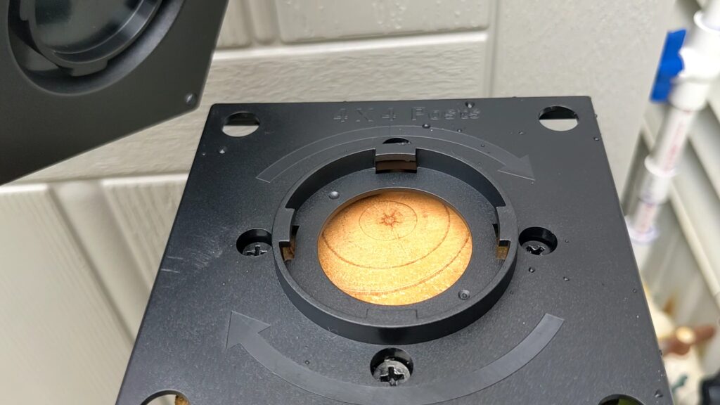 solar post cap 4 screws in base plate