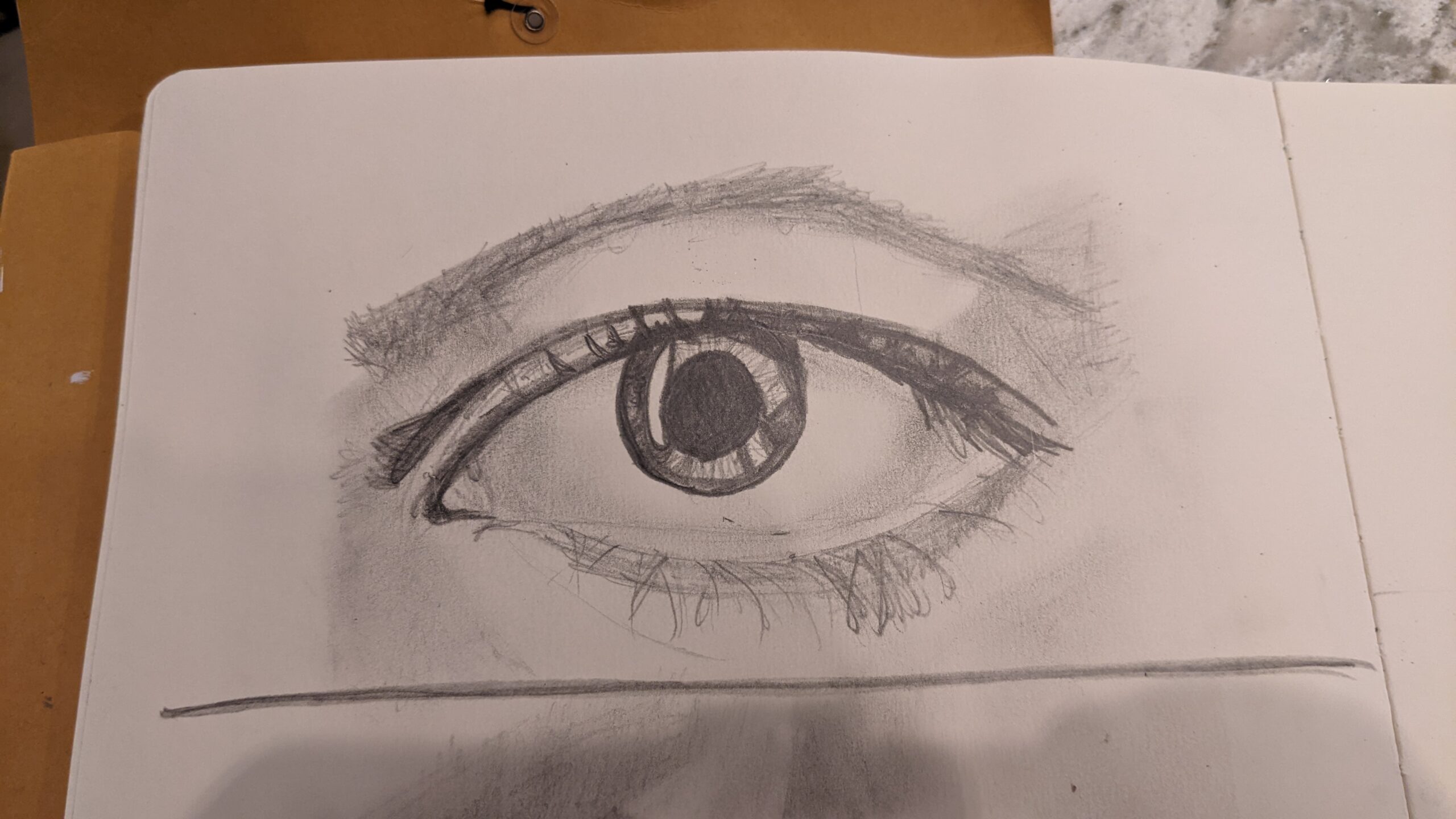 eye drawing in graphite