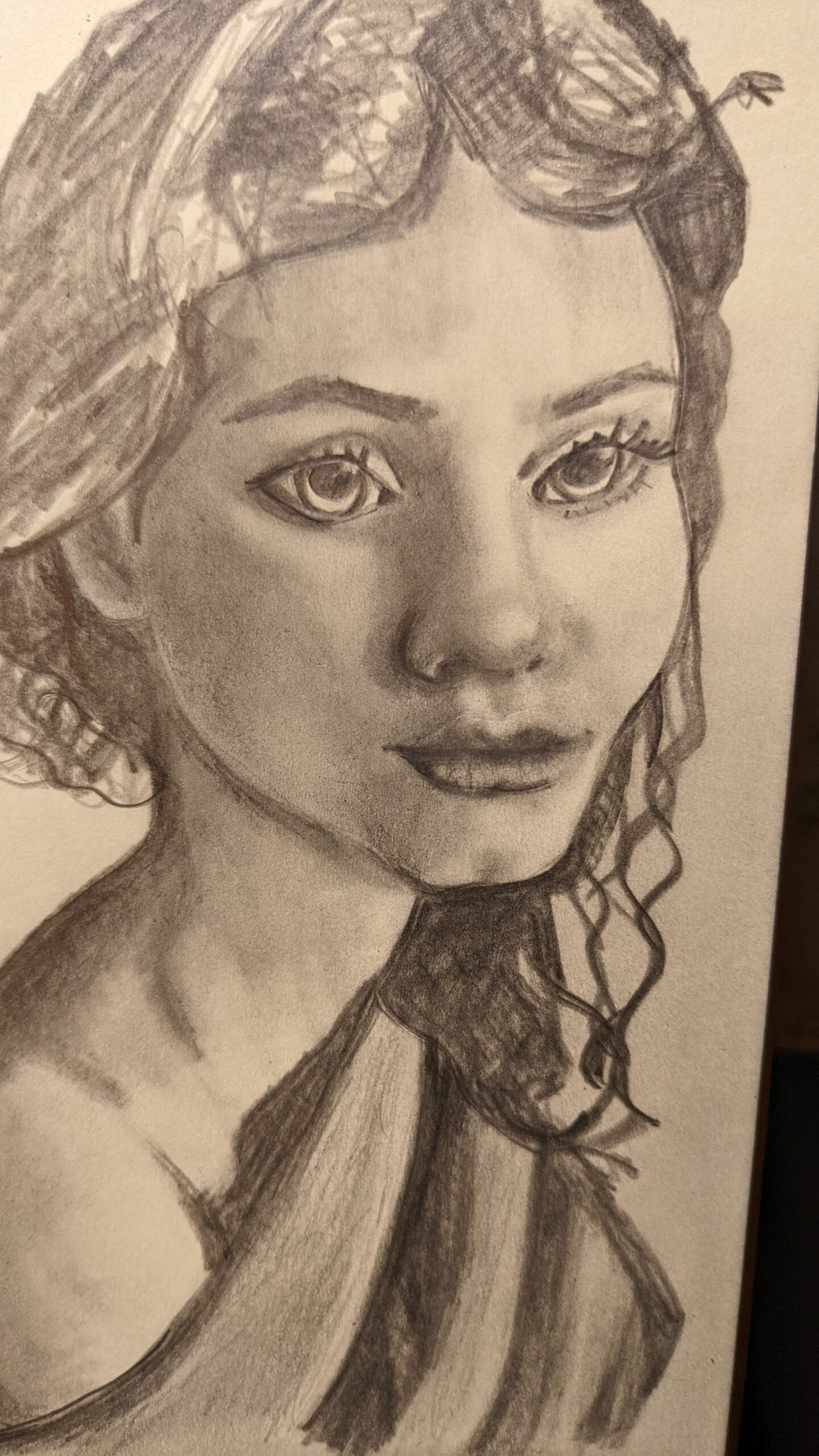 portrait drawing in graphite